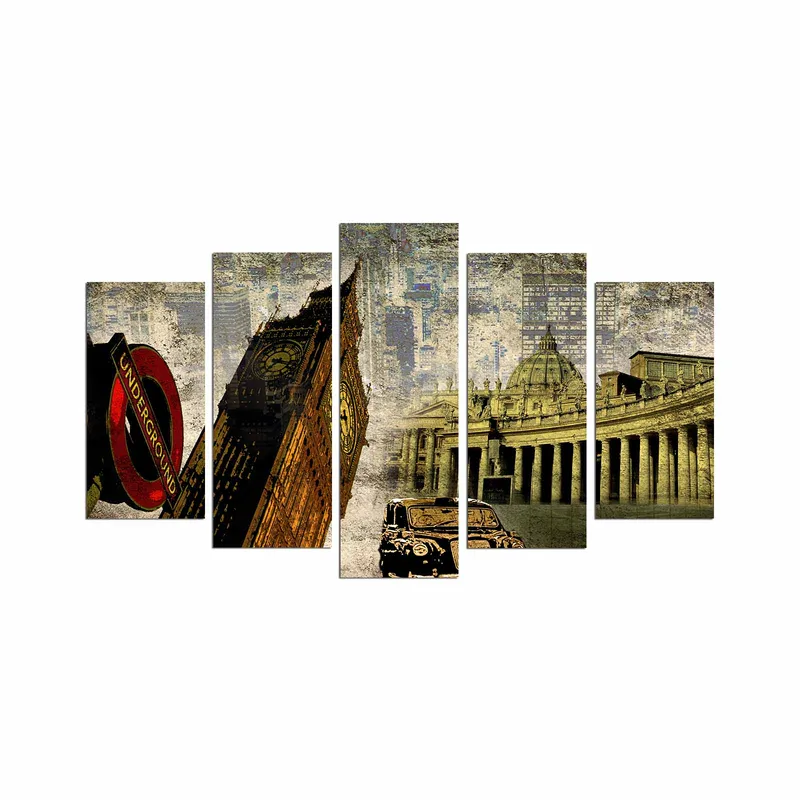 Dekorativ MDF-maleri 5-Dele 20x60 cm, Flerfarvet