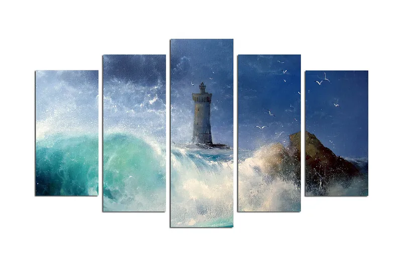 Dekorativ MDF-maleri 5-Dele 20x60 cm, Flerfarvet