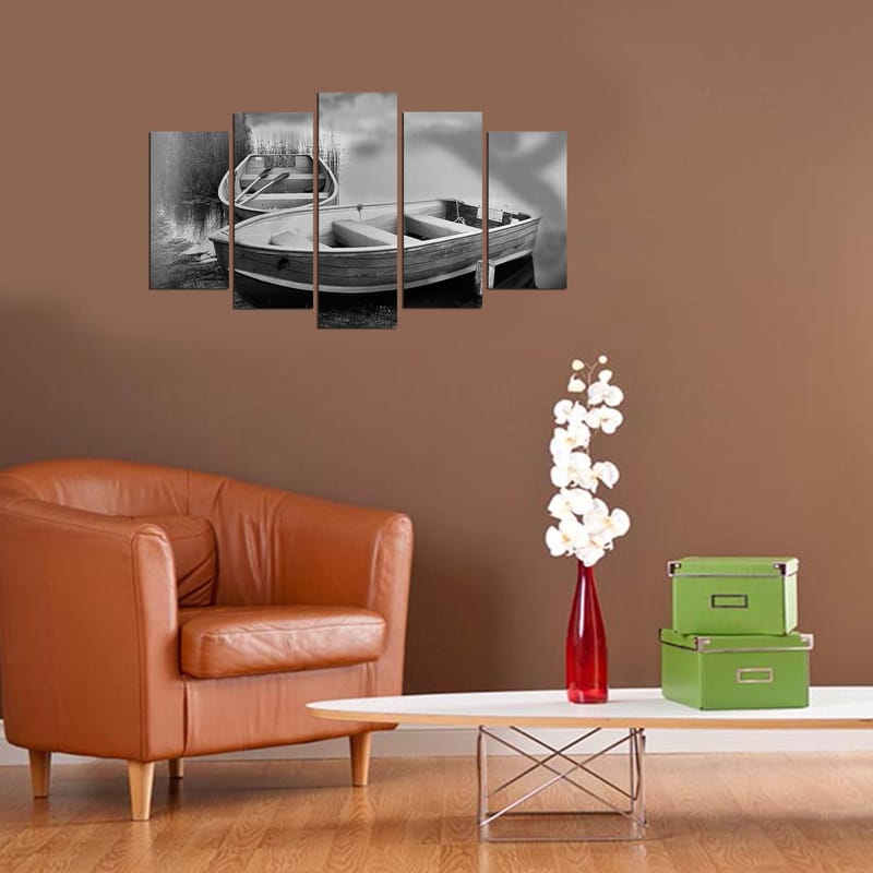 Dekorativ MDF-maleri 5-Dele 20x60 cm - Flerfarvet - Boligtilbehør - Billeder & kunst - Billeder på lærred