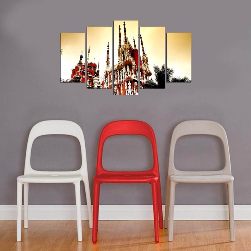 Dekorativ MDF-maleri 5-Dele 20x60 cm - Flerfarvet - Boligtilbehør - Billeder & kunst - Billeder på lærred