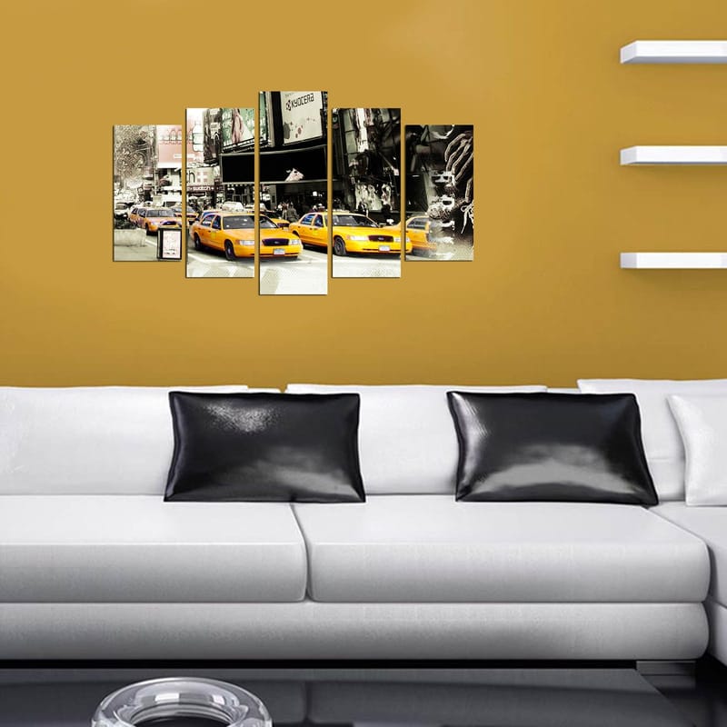 Dekorativ MDF-maleri 5-Dele 20x60 cm - Flerfarvet - Boligtilbehør - Billeder & kunst - Billeder på lærred