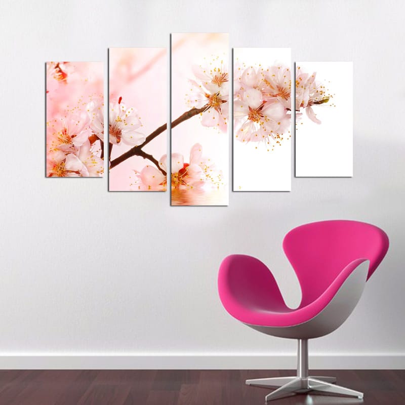 Dekorativ MDF-maleri 5-Dele 20x60 cm - Flerfarvet - Boligtilbehør - Billeder & kunst - Billeder på lærred