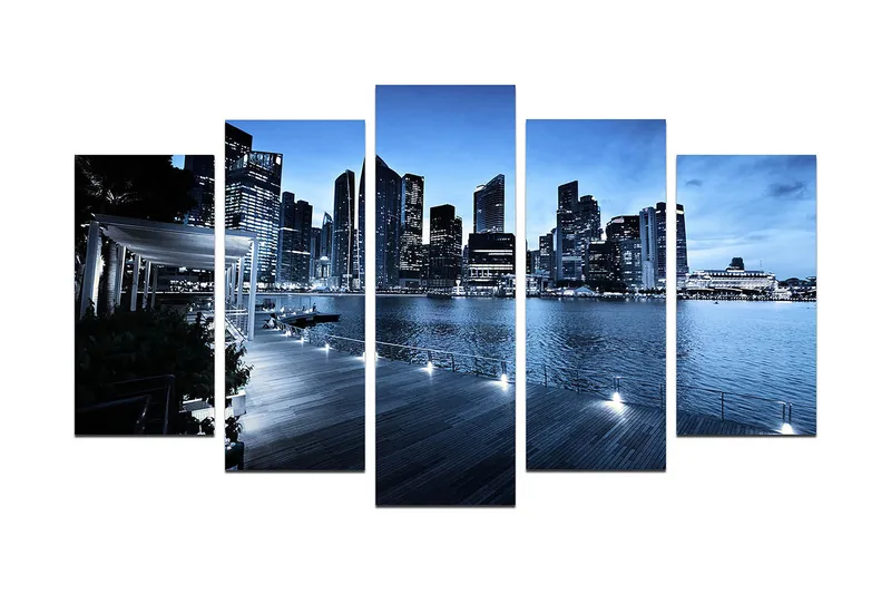 Dekorativ MDF-maleri 5-Dele 20x60 cm, Flerfarvet