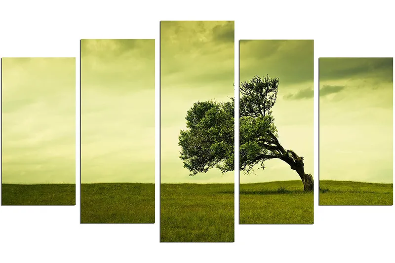 Dekorativ MDF-maleri 5-Dele 20x60 cm - Flerfarvet - Boligtilbehør - Billeder & kunst - Billeder på lærred