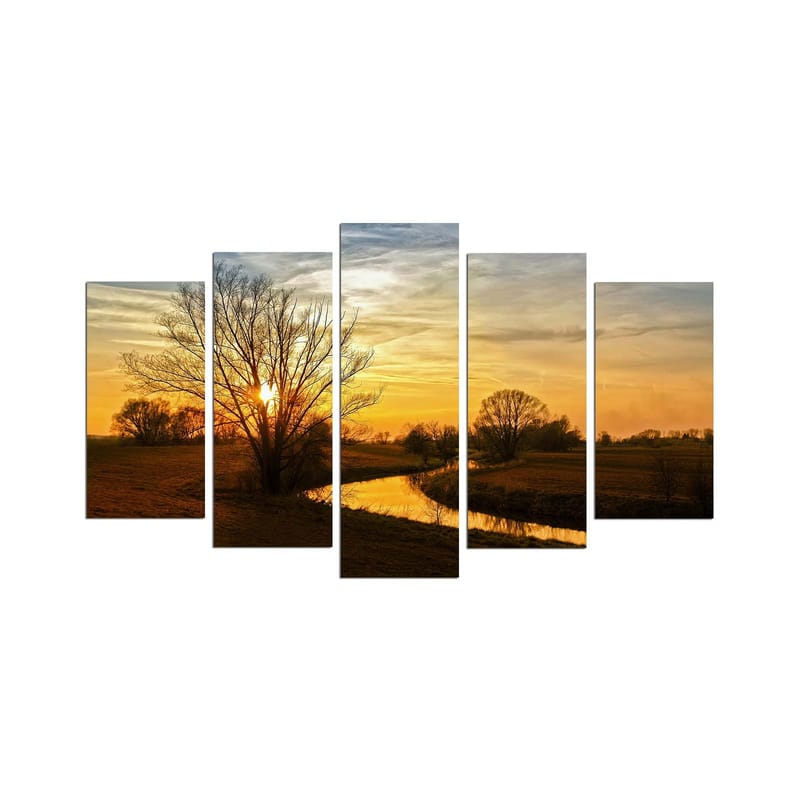 Dekorativ MDF-maleri 5-Dele 20x60 cm, Flerfarvet