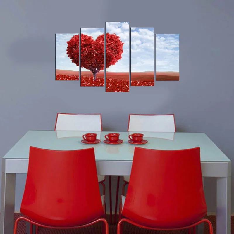 Dekorativ MDF-maleri 5-Dele 20x60 cm - Flerfarvet - Boligtilbehør - Billeder & kunst - Billeder på lærred