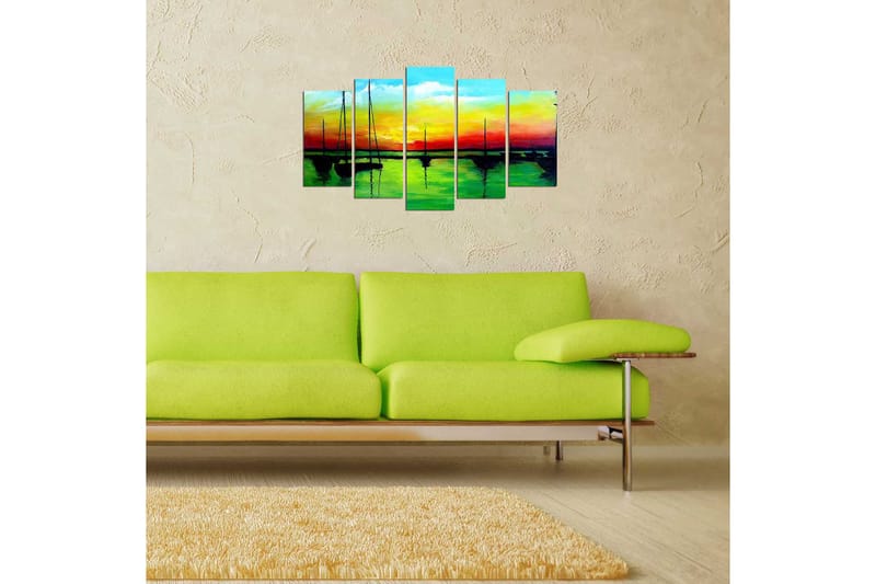 Dekorativ MDF-maleri 5-Dele 20x60 cm - Flerfarvet - Boligtilbehør - Billeder & kunst - Billeder på lærred
