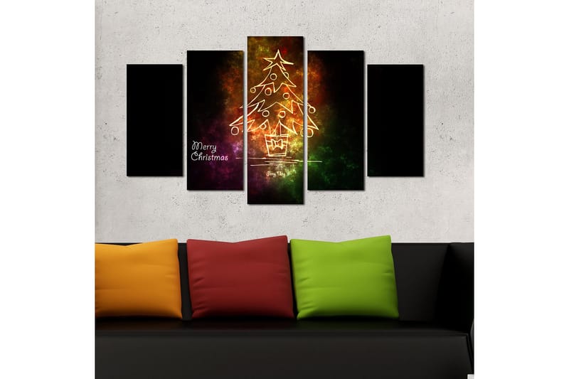 Dekorativ MDF-maleri 5-Dele 20x60 cm - Flerfarvet - Boligtilbehør - Billeder & kunst - Billeder på lærred