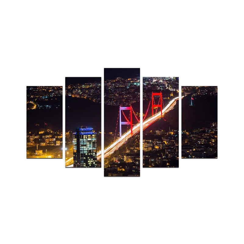 Dekorativ MDF-maleri 5-Dele 20x60 cm, Flerfarvet