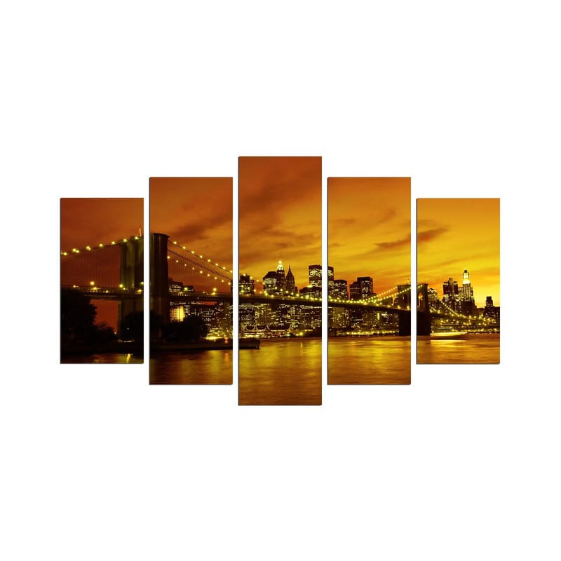 Dekorativ MDF-maleri 5-Dele 20x60 cm, Flerfarvet