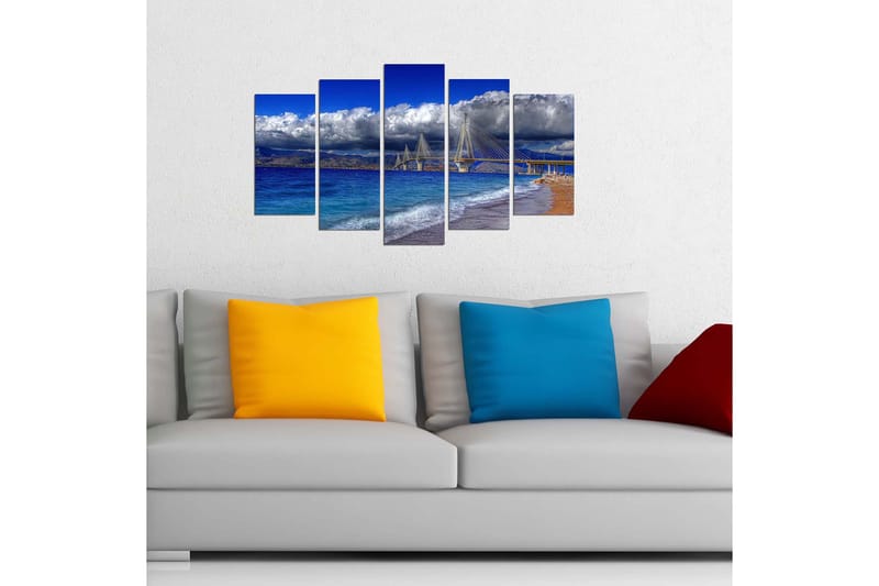 Dekorativ MDF-maleri 5-Dele 20x60 cm - Flerfarvet - Boligtilbehør - Billeder & kunst - Billeder på lærred