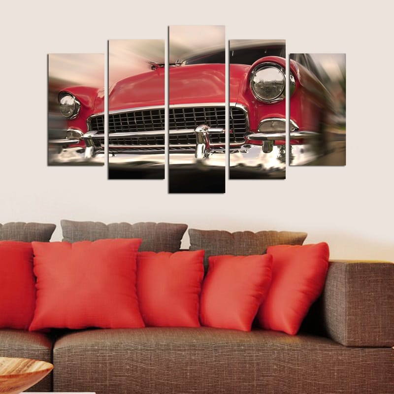 Dekorativ MDF-maleri 5-Dele 20x60 cm - Flerfarvet - Boligtilbehør - Billeder & kunst - Billeder på lærred