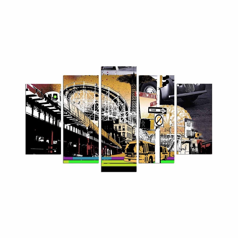 Dekorativ MDF-maleri 5-Dele 20x60 cm, Flerfarvet