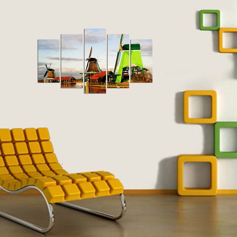 Dekorativ MDF-maleri 5-Dele 20x60 cm - Flerfarvet - Boligtilbehør - Billeder & kunst - Billeder på lærred