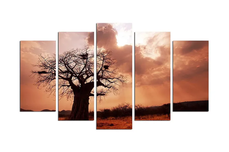 Dekorativ MDF-maleri 5-Dele 20x60 cm, Flerfarvet