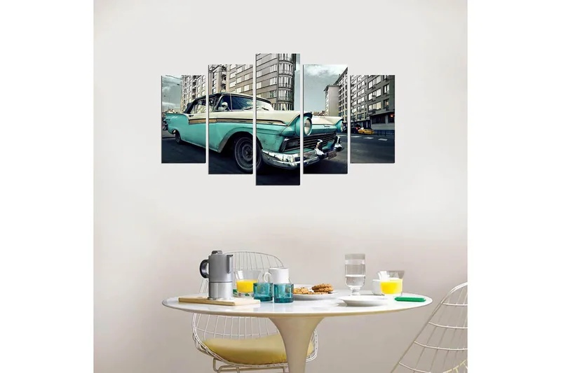 Dekorativ MDF-maleri 5-Dele 20x60 cm - Flerfarvet - Boligtilbehør - Billeder & kunst - Billeder på lærred