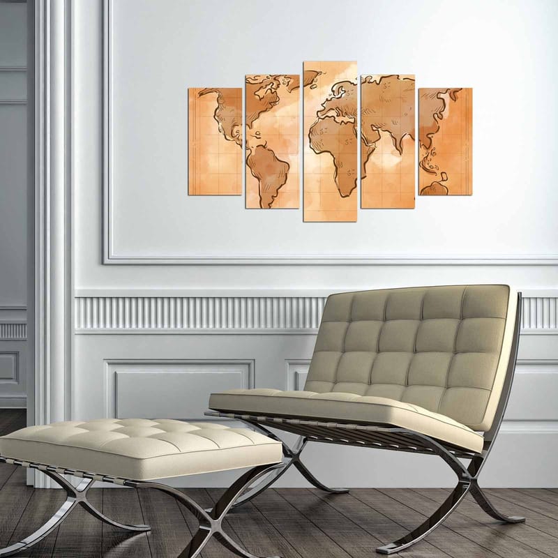 Dekorativ MDF-maleri 5-Dele 20x60 cm - Flerfarvet - Boligtilbehør - Billeder & kunst - Billeder på lærred