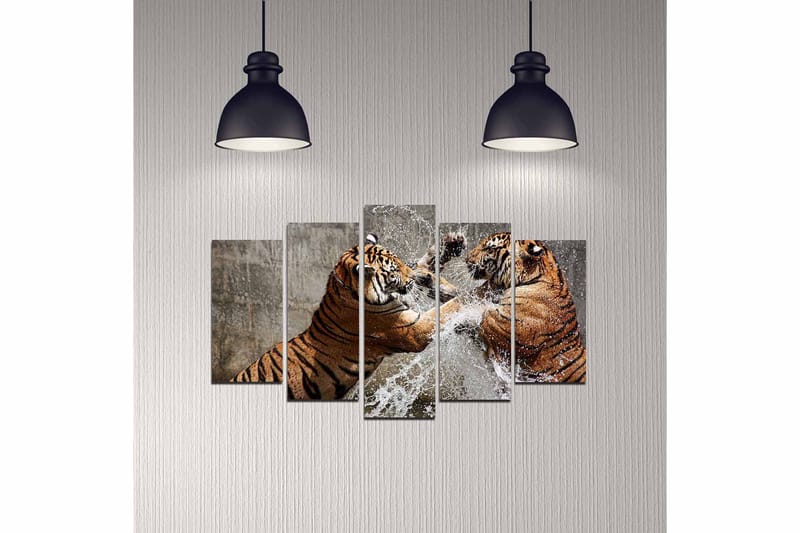 Dekorativ MDF-maleri 5-Dele 20x60 cm - Flerfarvet - Boligtilbehør - Billeder & kunst - Billeder på lærred