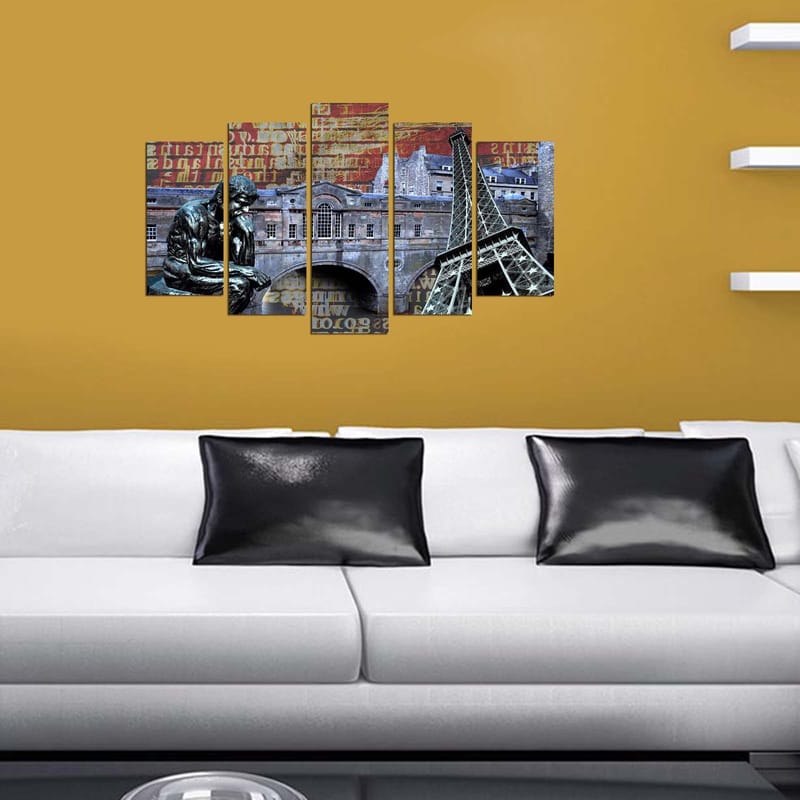 Dekorativ MDF-maleri 5-Dele 20x60 cm - Flerfarvet - Boligtilbehør - Billeder & kunst - Billeder på lærred