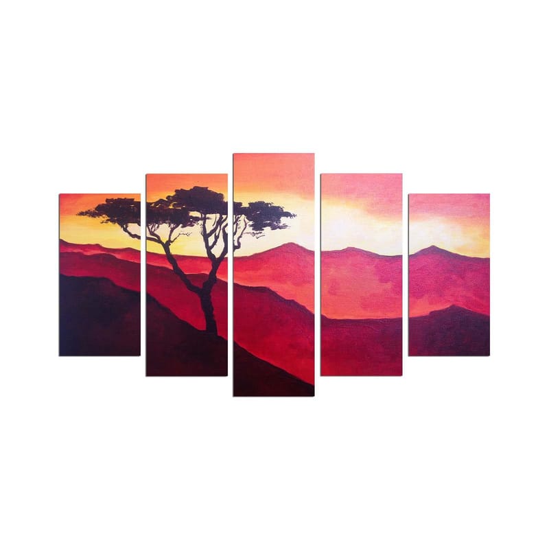 Dekorativ MDF-maleri 5-Dele 20x60 cm, Flerfarvet