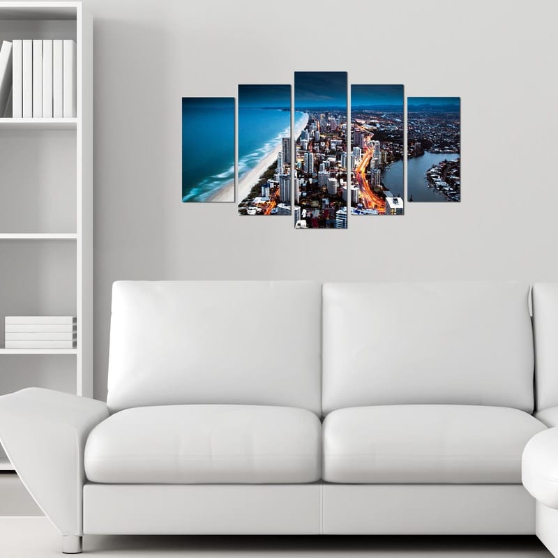 Dekorativ MDF-maleri 5-Dele 20x60 cm - Flerfarvet - Boligtilbehør - Billeder & kunst - Billeder på lærred