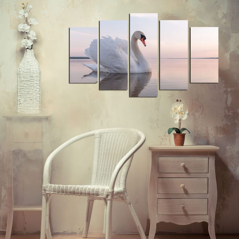 Dekorativ MDF-maleri 5-Dele 20x60 cm - Flerfarvet - Boligtilbehør - Billeder & kunst - Billeder på lærred