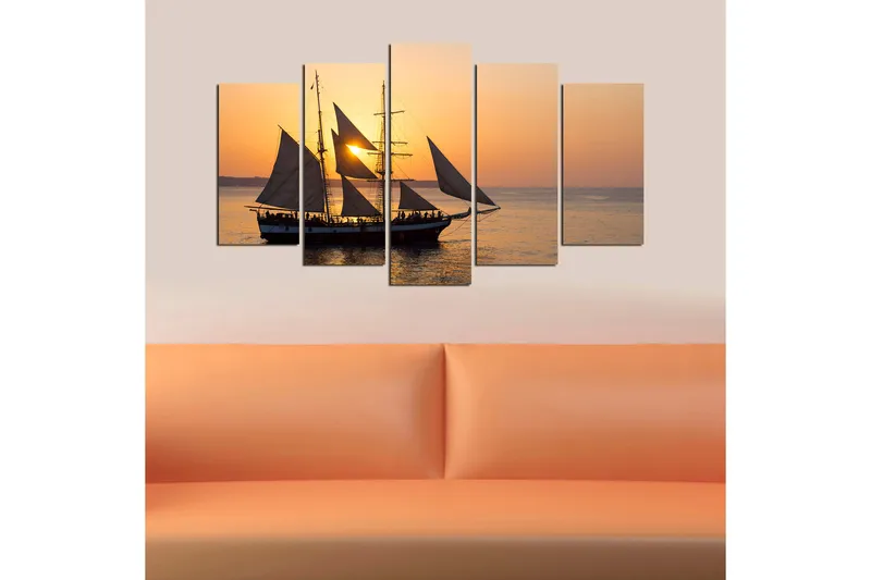 Dekorativ MDF-maleri 5-Dele 20x60 cm - Flerfarvet - Boligtilbehør - Billeder & kunst - Billeder på lærred