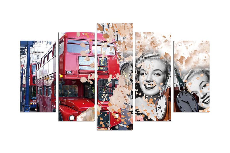 Dekorativ MDF-maleri 5-Dele 20x60 cm, Flerfarvet