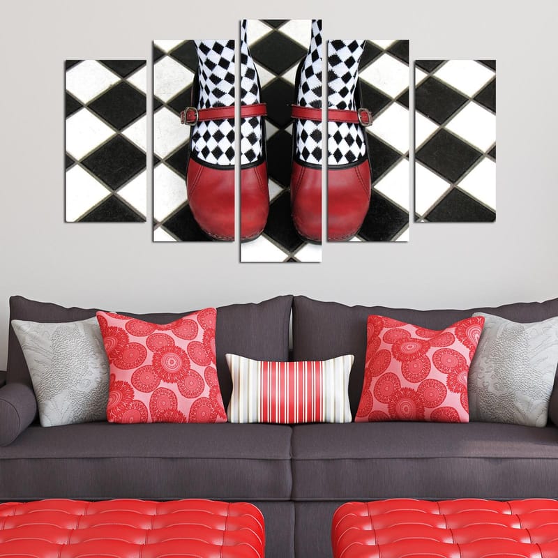 Dekorativ MDF-maleri 5-Dele 20x60 cm - Flerfarvet - Boligtilbehør - Billeder & kunst - Billeder på lærred