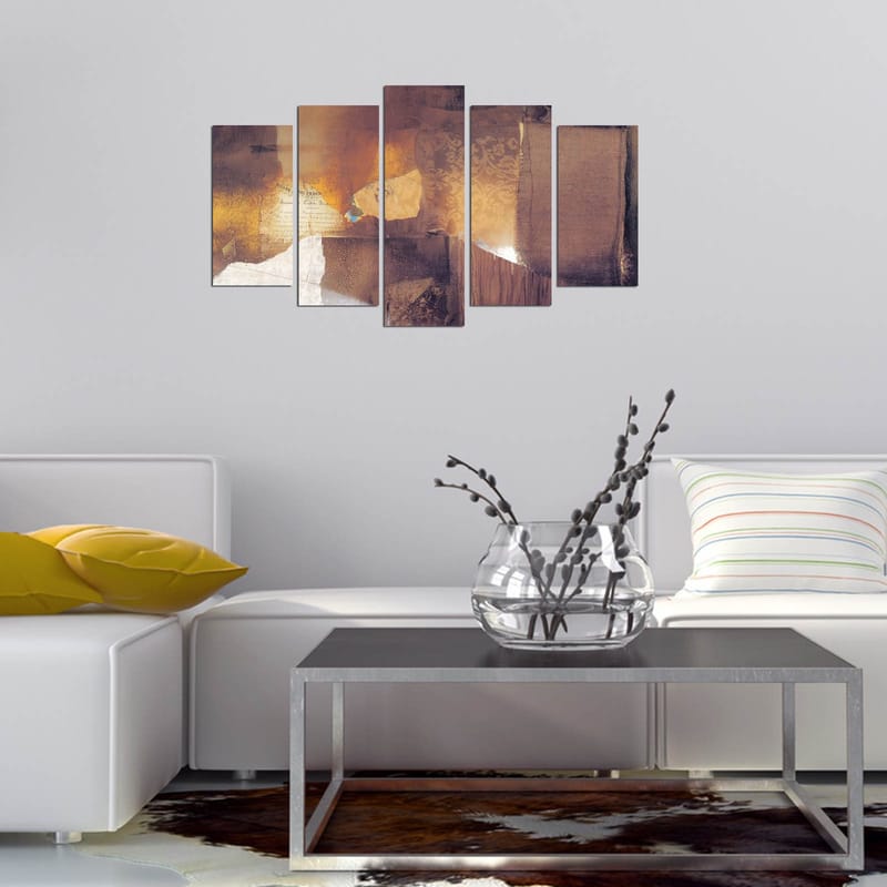 Dekorativ MDF-maleri 5-Dele 20x60 cm - Flerfarvet - Boligtilbehør - Billeder & kunst - Billeder på lærred