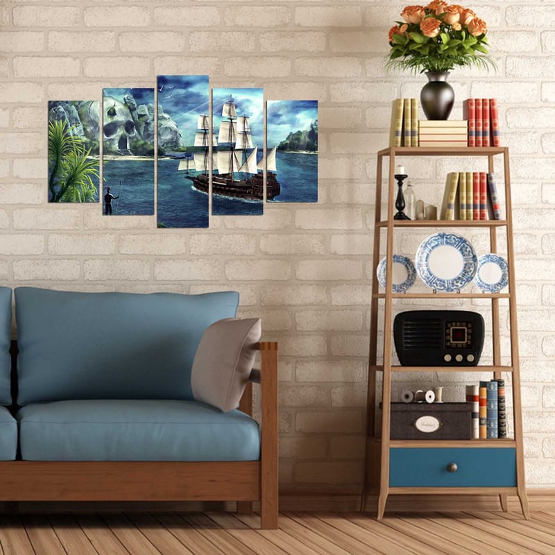 Dekorativ MDF-maleri 5-Dele 20x60 cm - Flerfarvet - Boligtilbehør - Billeder & kunst - Billeder på lærred