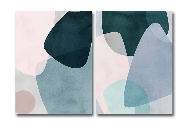 Dekorativt Canvas Maleri 2 Dele - Flerfarvet - Boligtilbehør - Billeder & kunst - Billeder på lærred