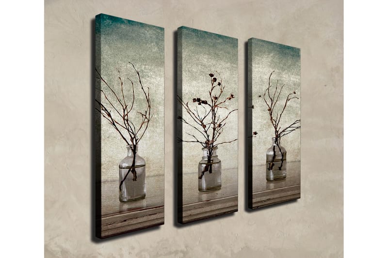 Dekorativt Canvas Maleri 3 Dele - Flerfarvet - Boligtilbehør - Billeder & kunst - Billeder på lærred