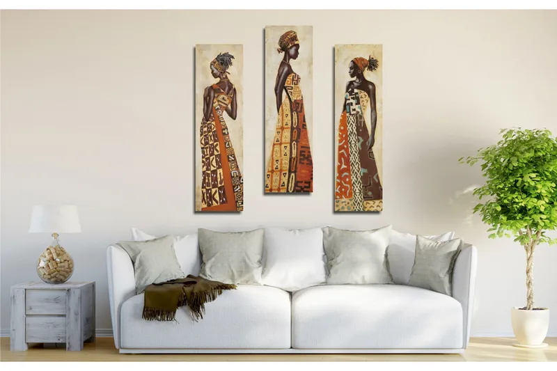 Dekorativt Canvas Maleri 3 Dele - Flerfarvet - Boligtilbehør - Billeder & kunst - Billeder på lærred