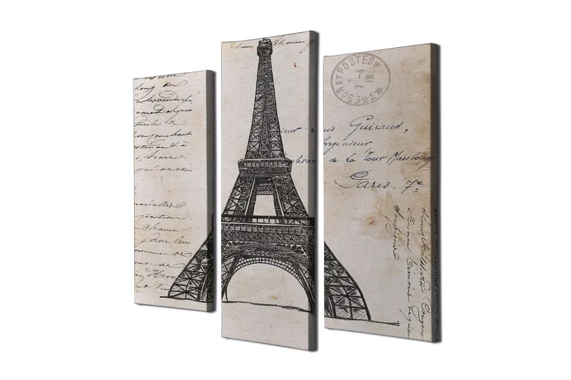 Dekorativt Canvas Maleri 3 Dele - Flerfarvet - Boligtilbehør - Billeder & kunst - Billeder på lærred