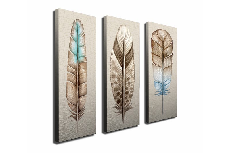 Dekorativt Canvas Maleri 3 Dele - Flerfarvet - Boligtilbehør - Billeder & kunst - Billeder på lærred