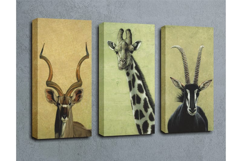 Dekorativt Canvas Maleri 3 Dele - Flerfarvet - Boligtilbehør - Billeder & kunst - Billeder på lærred