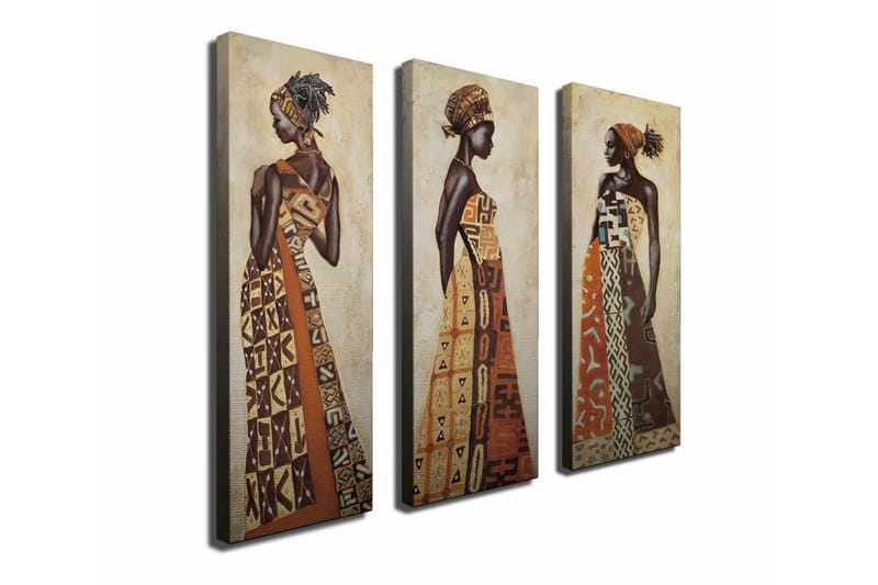 Dekorativt Canvas Maleri 3 Dele - Flerfarvet - Boligtilbehør - Billeder & kunst - Billeder på lærred