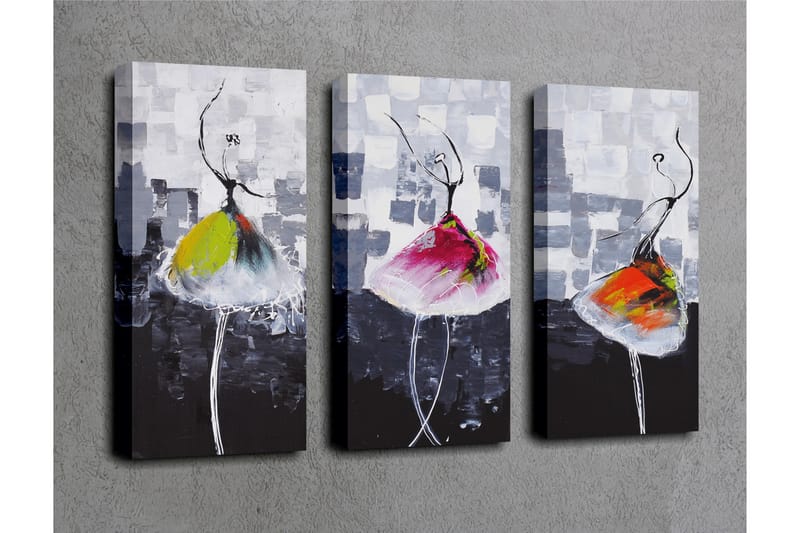 Dekorativt Canvas Maleri 3 Dele - Flerfarvet - Boligtilbehør - Billeder & kunst - Billeder på lærred