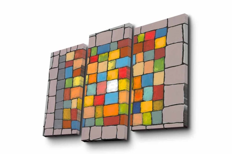 Dekorativt Canvas Maleri 3 Dele - Flerfarvet - Boligtilbehør - Billeder & kunst - Billeder på lærred