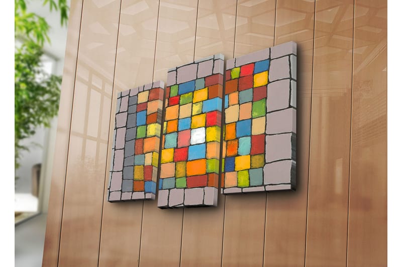 Dekorativt Canvas Maleri 3 Dele - Flerfarvet - Boligtilbehør - Billeder & kunst - Billeder på lærred