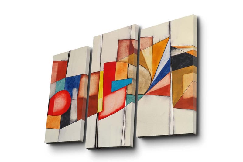 Dekorativt Canvas Maleri 3 Dele - Flerfarvet - Boligtilbehør - Billeder & kunst - Billeder på lærred