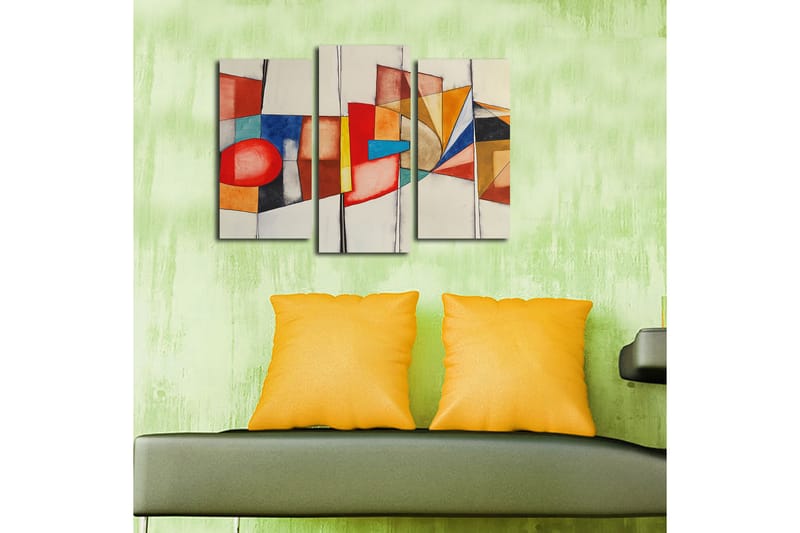 Dekorativt Canvas Maleri 3 Dele - Flerfarvet - Boligtilbehør - Billeder & kunst - Billeder på lærred