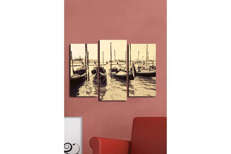 Dekorativt Canvas Maleri 3 Dele - Flerfarvet - Boligtilbehør - Billeder & kunst - Billeder på lærred