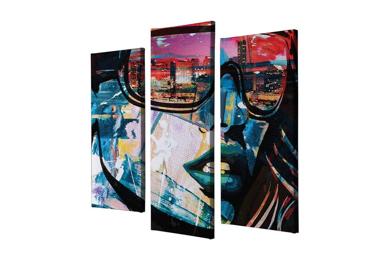 Dekorativt Canvas Maleri 3 Dele - Flerfarvet - Boligtilbehør - Billeder & kunst - Billeder på lærred