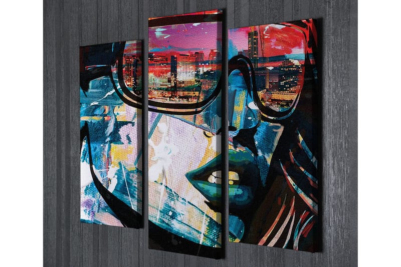Dekorativt Canvas Maleri 3 Dele - Flerfarvet - Boligtilbehør - Billeder & kunst - Billeder på lærred