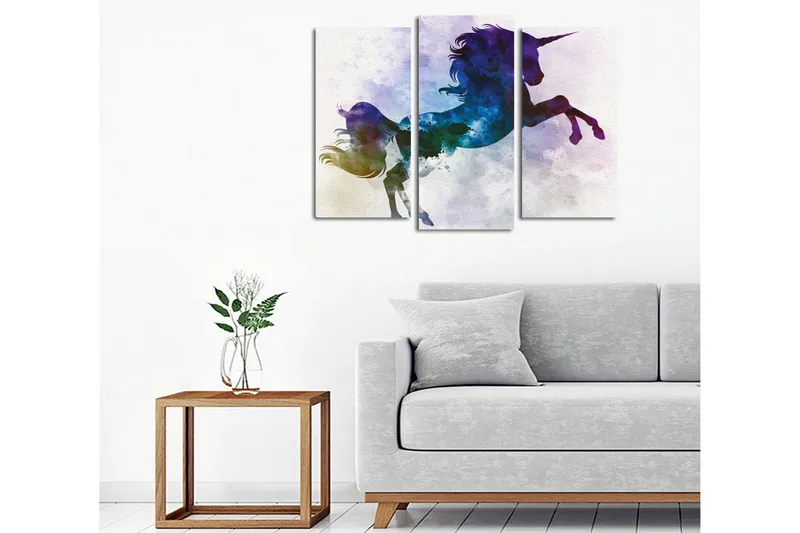 Dekorativt Canvas Maleri 3 Dele - Flerfarvet - Boligtilbehør - Billeder & kunst - Billeder på lærred