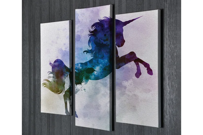 Dekorativt Canvas Maleri 3 Dele - Flerfarvet - Boligtilbehør - Billeder & kunst - Billeder på lærred