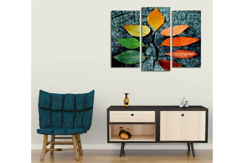 Dekorativt Canvas Maleri 3 Dele - Flerfarvet - Boligtilbehør - Billeder & kunst - Billeder på lærred