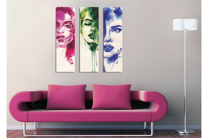 Dekorativt Canvas Maleri 3 Dele - Flerfarvet - Billeder på lærred